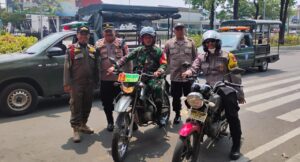 Patroli Mobile Polsek Medansatria Bersama Tiga Pilar