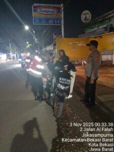 Patroli KRYD Polsek Bekasi Barat Antisipasi Kejahatan Jalanan