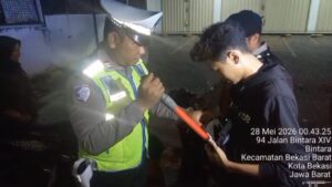 Cegah Aksi Kejahatan Jalanan Polsek Bekasi Barat Gelar Razia Stasioner dan Patroli