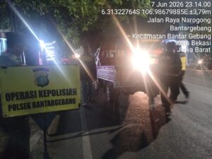 Polsek Bantargebang Gelar Razia Stasioner OKJ & Ops Jaya 21 di Jl. Narogong