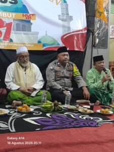 Tasyakuran HUT Kemerdekaan RI ke-81, Bhabinkamtibmas Ajak Warga Medansatria Bersama Jaga Kamtibmas