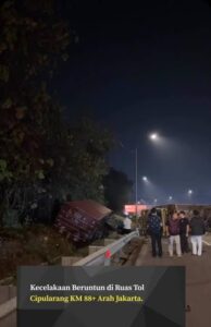Tabrakan Beruntun di Tol Cipularang KM 88 Arah Jakarta, Lalin Tersendat