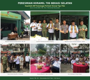 Peresmian Koramil 706 Bekasi Selatan, Kapolsek AKP Rumangga Perkuat Sinergi Tiga Pilar